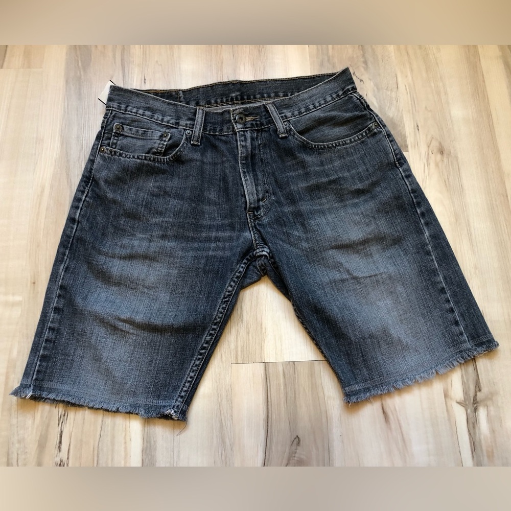 Levi's 514 Black Grey Cutoff Denim Shorts Y2K 100% Cotton